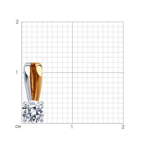 Подвеска из красного золота с камнями Фианит