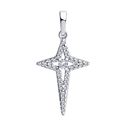 Pandantiv din argint  cu pietre Cubic Zirconia Incolor