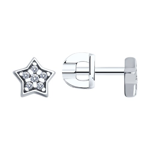 Cercei Pusete din argint  cu pietre Cubic Zirconia Incolor
