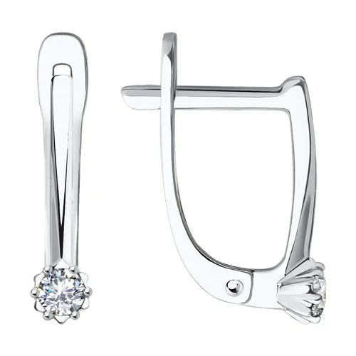 Cercei din aur alb cu Cubic Zirconia Incolor
