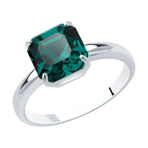 Inel din argint cu Cristal verde