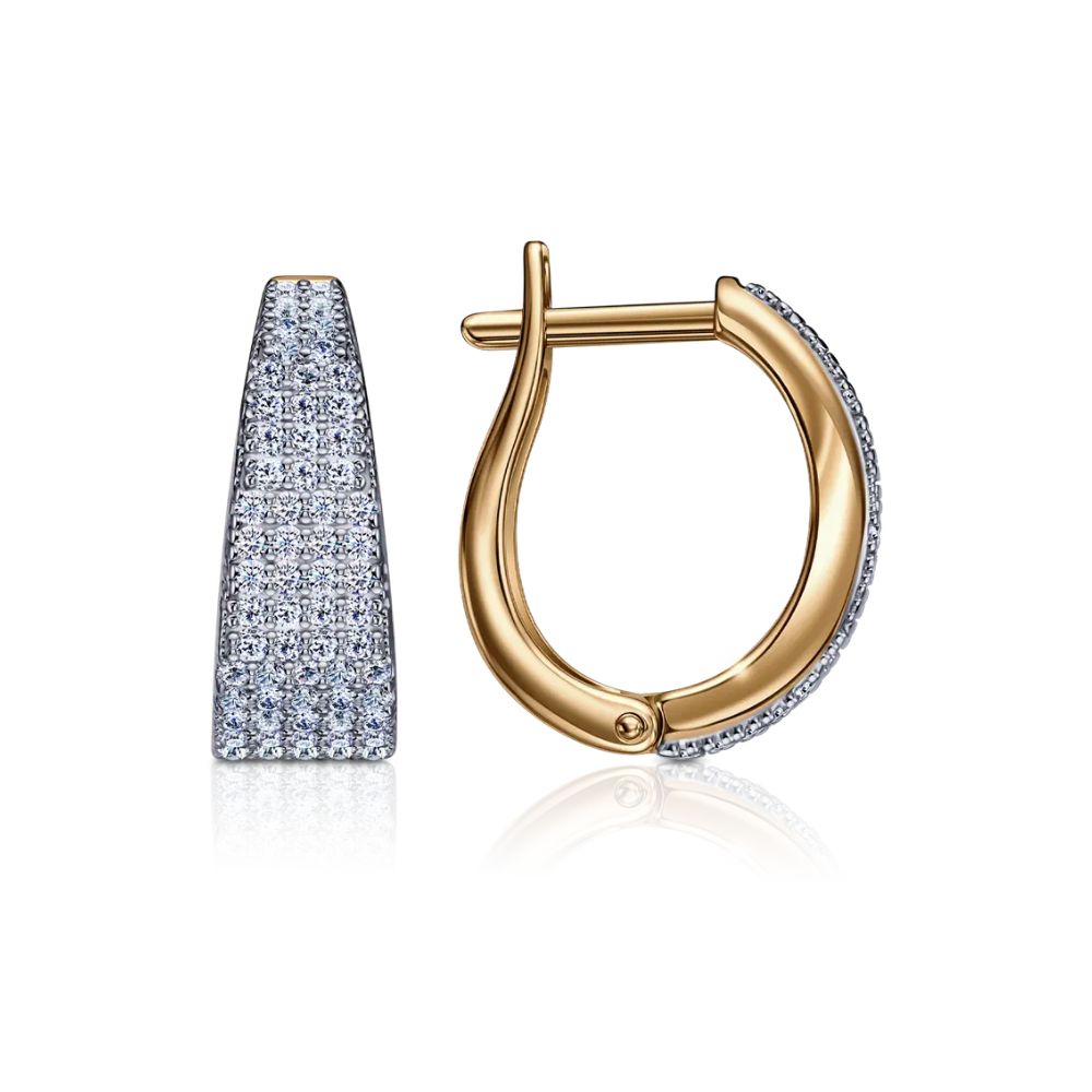 Cercei p-u copii din aur roșu cu pietre Cubic Zirconia Incolor