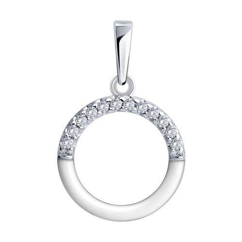 Подвеска из серебра с камнями Фианит, Эмаль