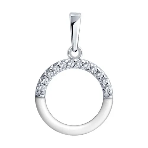 Pandantiv din argint cu Cubic Zirconia Incolor, Emailare