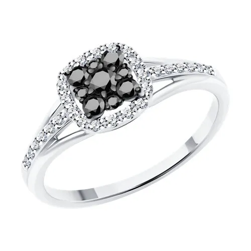 Inel din aur alb cu Diamant, Diamant negru