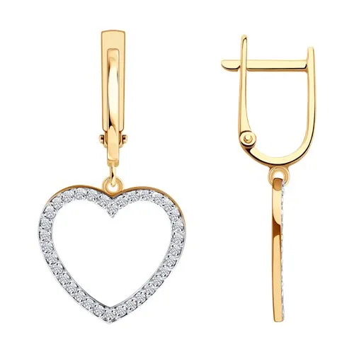 Cercei Suspendați din aur roșu cu Cubic Zirconia Incolor