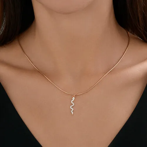 Pandantiv din aur roșu cu Cubic Zirconia Incolor