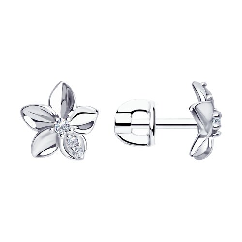 Cercei Pusete din argint  cu pietre Cubic Zirconia Incolor