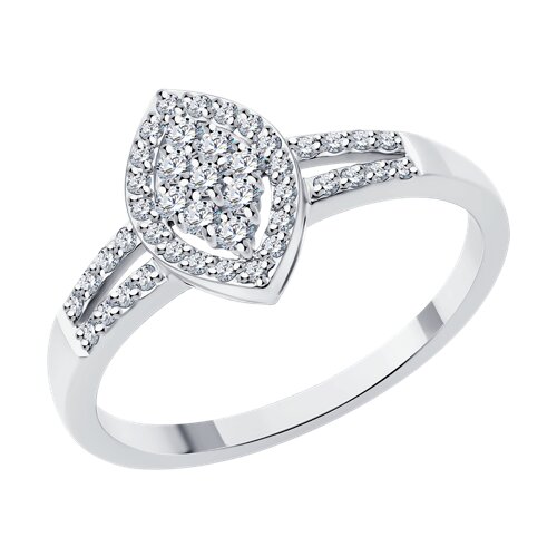 Inel din aur alb cu pietre Diamant