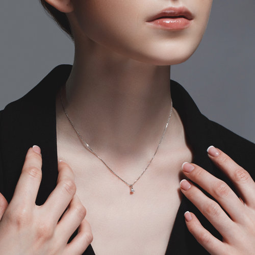 Colier din aur alb cu pietre Diamant