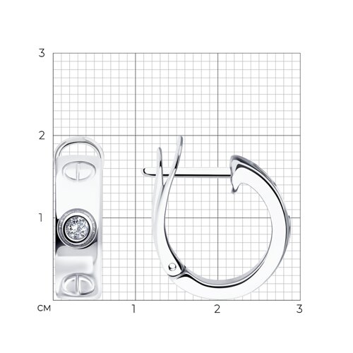 Cercei din argint  cu pietre Cubic Zirconia Incolor