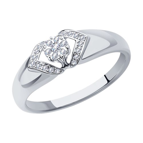 Inel din aur alb cu pietre Diamant