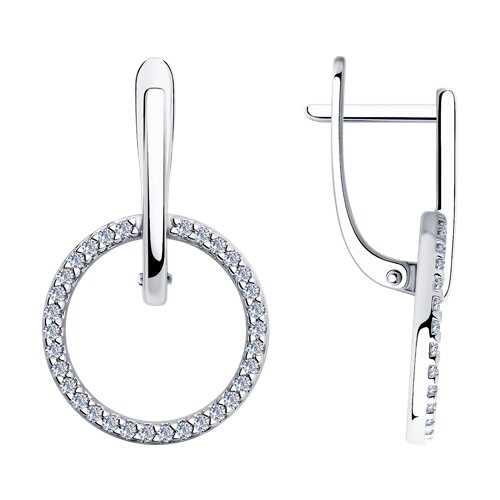 Cercei Suspendați din argint  cu pietre Cubic Zirconia Incolor