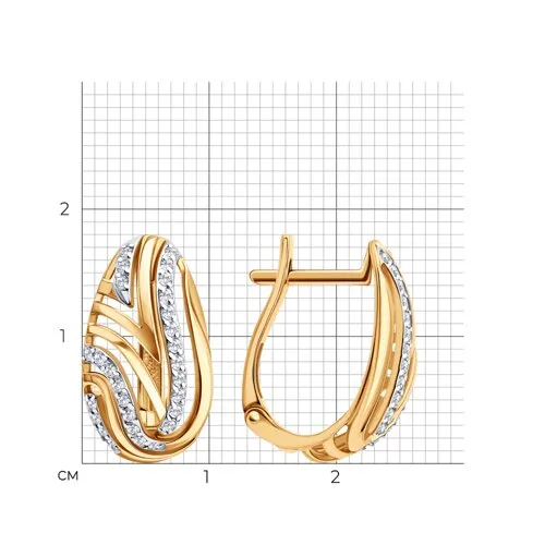 Cercei din aur roșu cu Cubic Zirconia Incolor