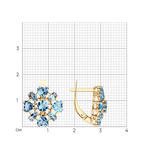 Cercei din aur roșu cu Topaz Swiss