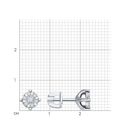Cercei Pusete din aur alb cu Diamant