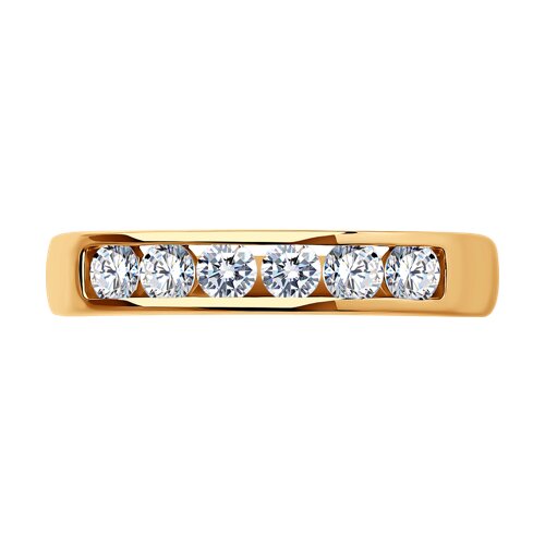 Inel din aur roșu cu pietre Cubic Zirconia Incolor