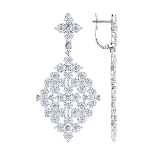 Cercei Suspendați din argint  cu pietre Cubic Zirconia Incolor
