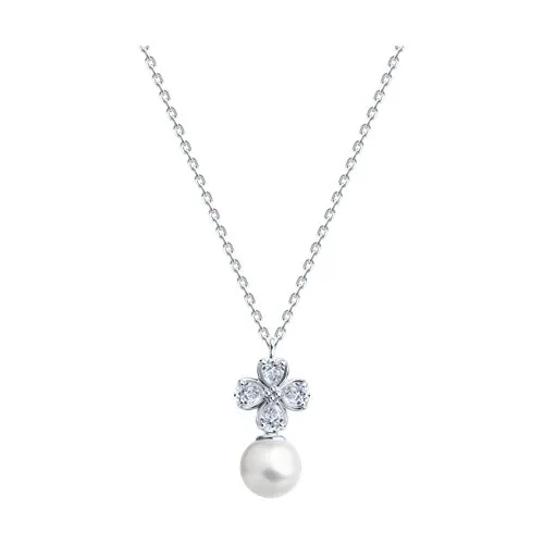 Colier din argint cu Cubic Zirconia Incolor, Perla Imit.