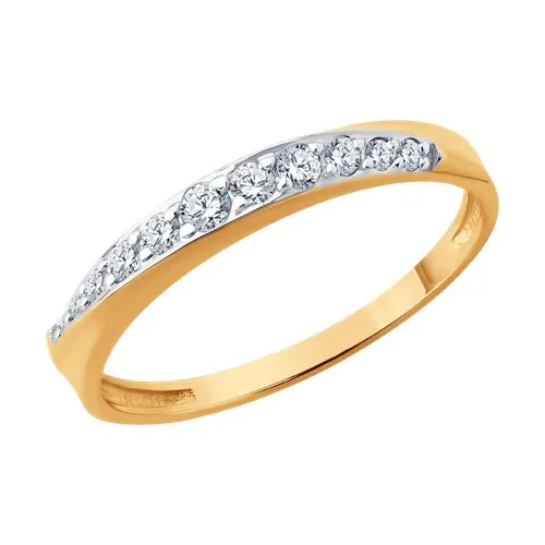 Inel din aur roșu cu Cubic Zirconia Incolor