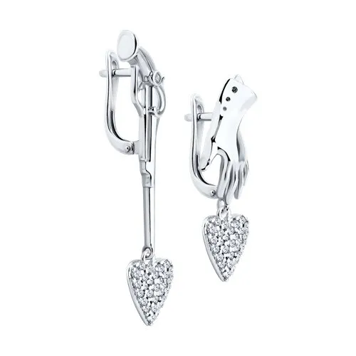 Cercei din argint cu Cubic Zirconia Incolor