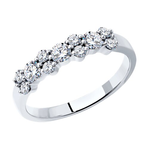 Inel din aur alb cu pietre Diamant