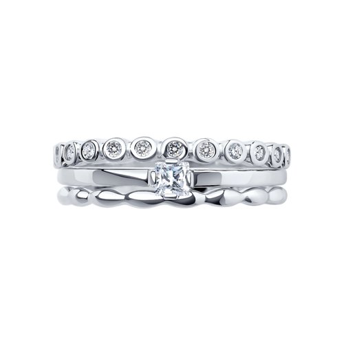 Inel din argint  cu pietre Cubic Zirconia Incolor