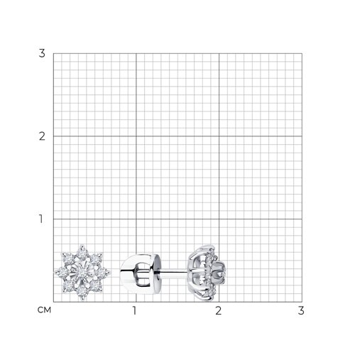 Cercei Pusete din aur alb cu pietre Diamant
