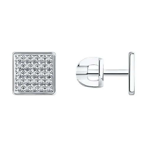 Cercei Pusete din aur alb cu Diamant