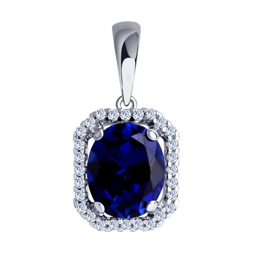 Pandantiv din argint  cu pietre Cubic Zirconia Incolor, Corindon