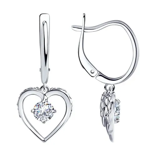 Cercei Suspendați din argint cu Cubic Zirconia Incolor