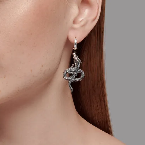 Серьги Конго из серебра без камней