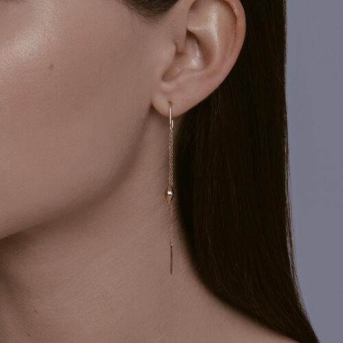 Cercei Lanț din aur roșu fără pietre