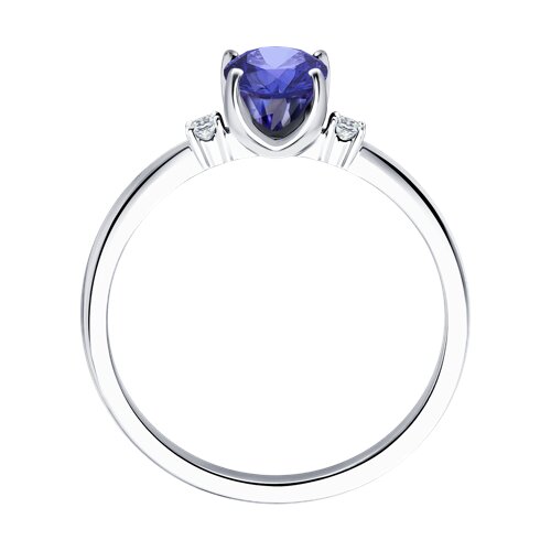 Inel din aur alb cu pietre Diamant, Tanzanit