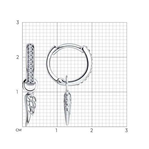 Cercei Creole din argint cu Cubic Zirconia Incolor