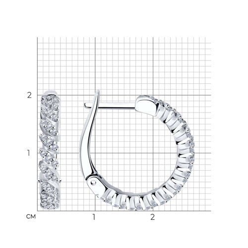 Cercei din argint  cu pietre Cubic Zirconia Incolor