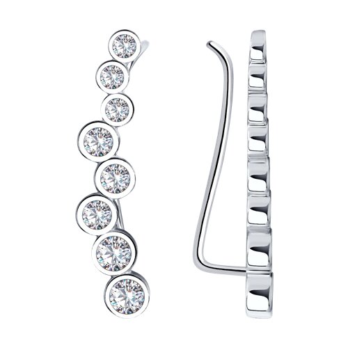 Cercei din argint  cu pietre Cubic Zirconia Incolor
