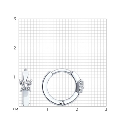 Cercei Creole din argint  cu pietre Cubic Zirconia Incolor