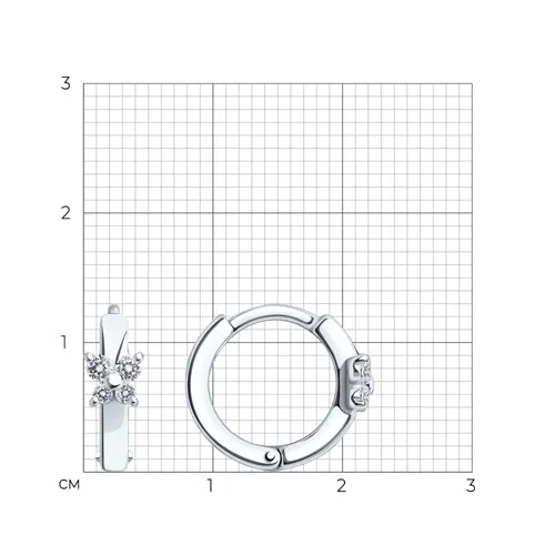 Cercei Creole din argint cu Cubic Zirconia Incolor