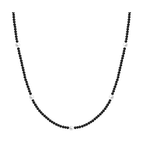 Colier din argint  cu pietre Perla Imit., Spinel natural și Tijă din oțel