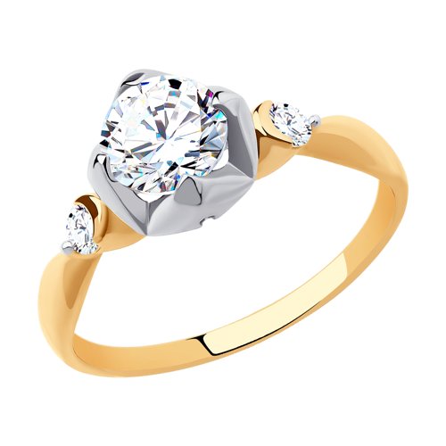 Inel din aur roșu cu pietre Swarovski