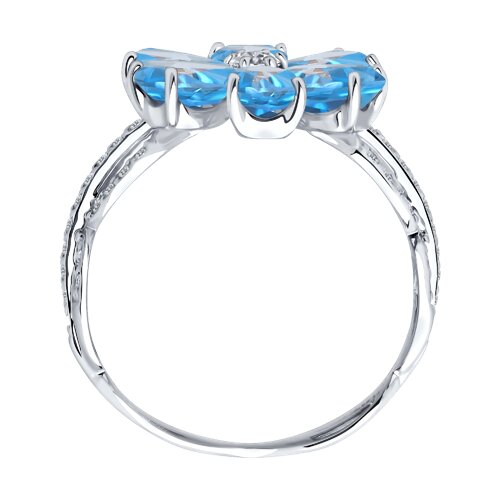 Inel din aur alb cu pietre Cubic Zirconia Incolor, Topaz Swiss