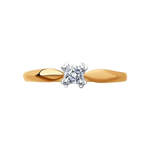 Inel din aur roșu cu Cubic Zirconia Incolor