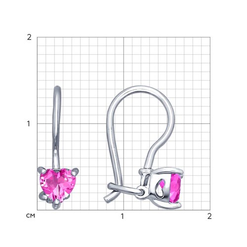Cercei p-u copii din argint  cu pietre Cubic Zirconia Roz