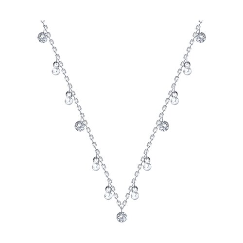 Colier din argint  cu pietre Cubic Zirconia Incolor