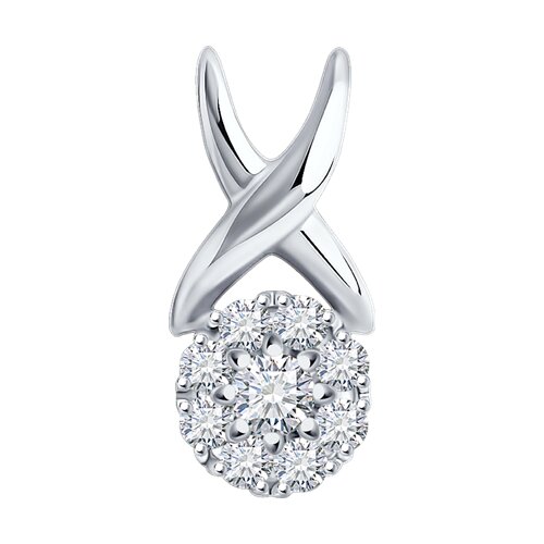 Pandantiv din aur alb cu pietre Diamant