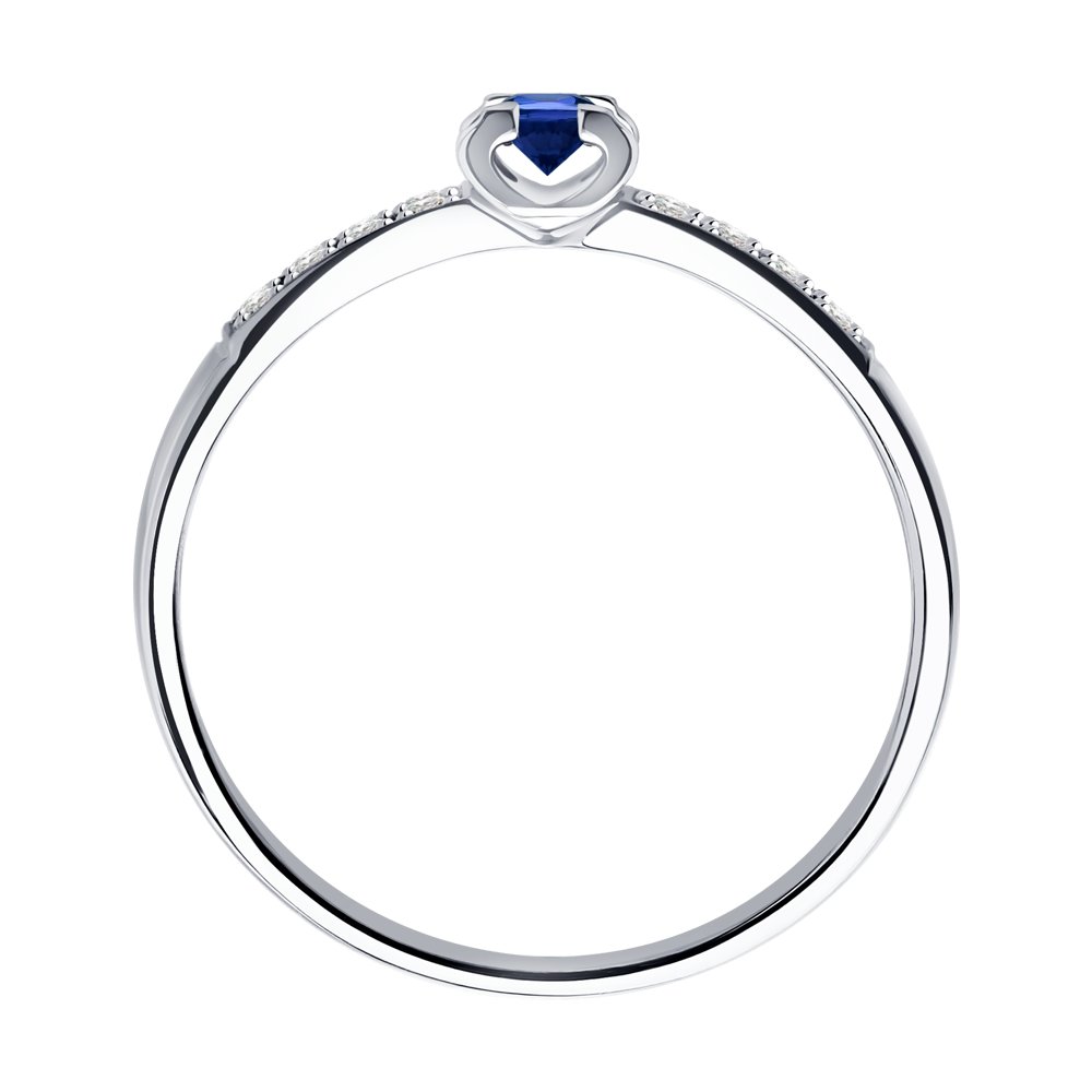 Inel din aur alb cu pietre Diamant, Safir