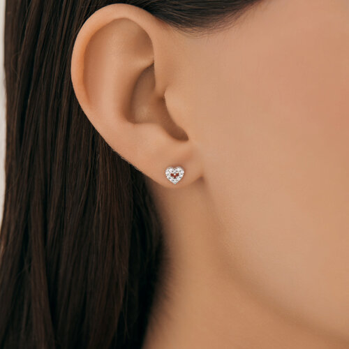 Cercel din argint  cu pietre Cubic Zirconia Incolor