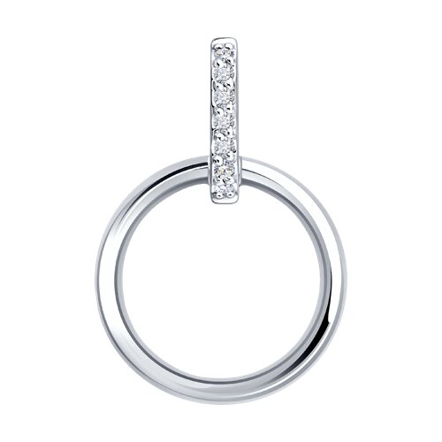 Pandantiv din aur alb cu pietre Diamant