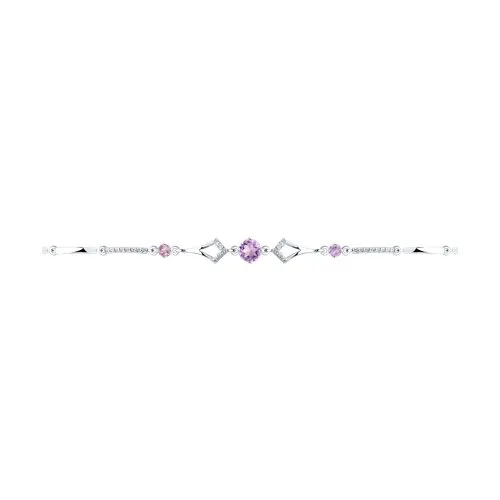 Brățară din argint cu Cubic Zirconia Incolor, Ametist
